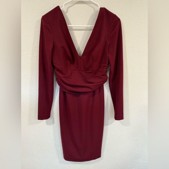 Dress the Population Burgundy Drew Mini Dress, Size Small - Picture 5 of 9